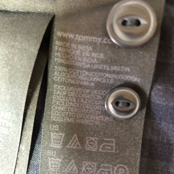 TOMMY hilfiger premium denim 2 tone navy long sleeve shirt small - Picture 7 of 8